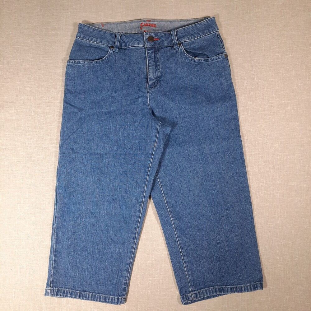 Smith's Dungarees Knee Shorts Size 10 Stretch Denim Mid-Rise 99% Cotton